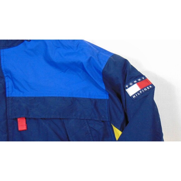 Vintage Tommy Hilfiger Mens Ski Jacket Size XXL Fleece Hooded Flag Logo Blue 2XL - Picture 3 of 16